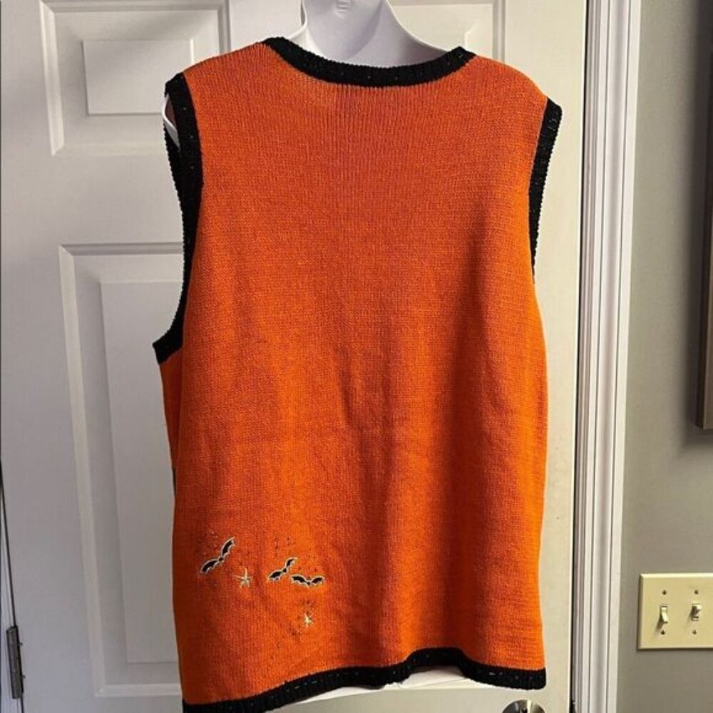 Basic Editions Halloween Knitted Button Down Vest… - image 10